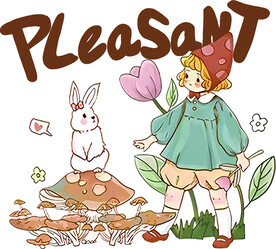 采蘑菇的小姑娘