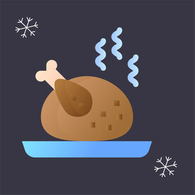 圣诞节圣诞鸡腿图标