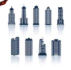 现代建筑图标