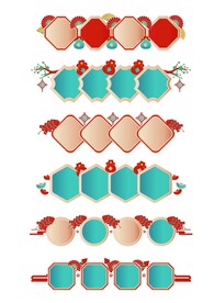 中国风灯笼折扇边框