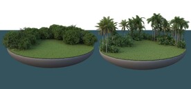 圆形景观悬浮草地PSD素材