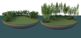 圆形景观悬浮草地PSD素材