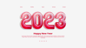 创意2023年新年兔年数字字体