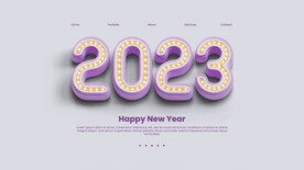 创意2023年新年兔年数字字体