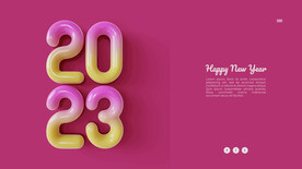 创意2023年新年兔年数字字体