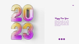 创意2023年新年兔年数字字体