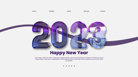 创意2023年新年兔年数字字体