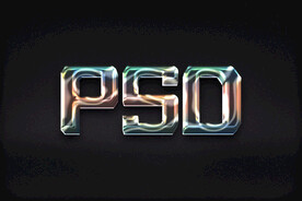 金属全息特效字PSD样机