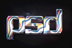 金属全息特效字PSD样机