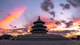 晚霞下的天坛
