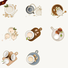 俯视茶具茶点