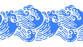 海浪插画元素