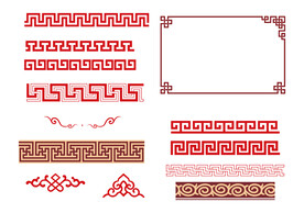 中式边框元素海报