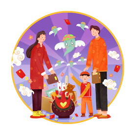 新年习俗素材新年素材年俗场景 