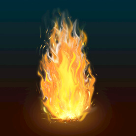 数码绘画燃烧火焰PSD分层