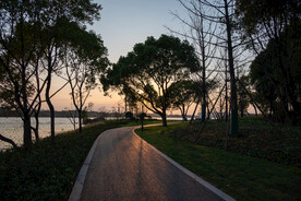 黄昏半夜景观道 