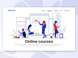 扁平网页手绘矢量插画