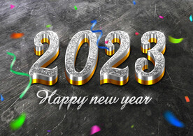 炫酷2023艺术立体字新年海报