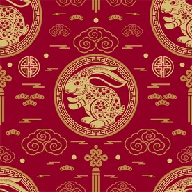 春节兔子素材兔子元素图案 