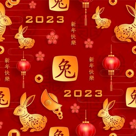  春节兔子素材兔子元素图案 