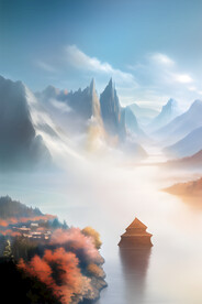绘画仙境背景