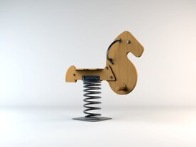 C4D模型弹簧木马