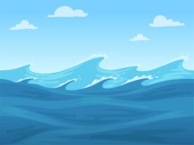 海浪手绘