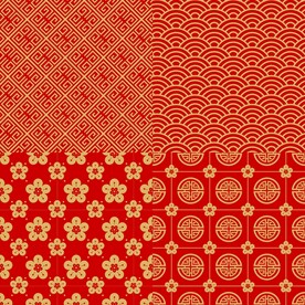 国风传统无缝拼接AI矢量图案