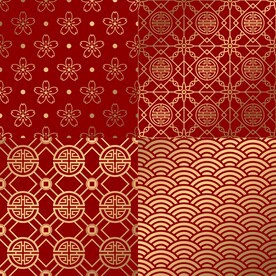 国风传统无缝拼接AI矢量图案