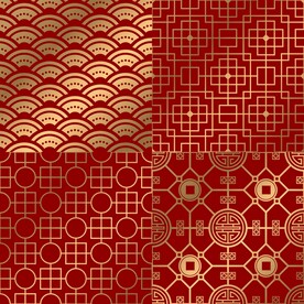 国风传统无缝拼接AI矢量图案