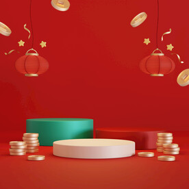 中国风新年产品展示台