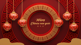 新年春节灯笼传统舞台展示素材