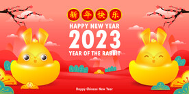 新年春节兔年矢量插画海报素材