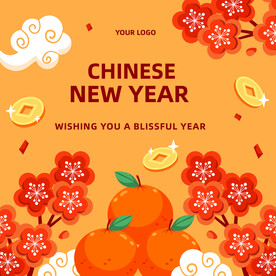 兔年春节小白兔新年矢量海报素材