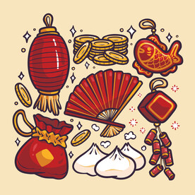 中国新年装饰元素