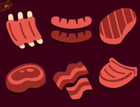 排骨肉排插画