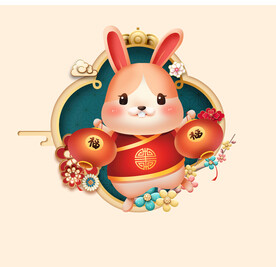 兔年素材2023年新春兔子灯笼