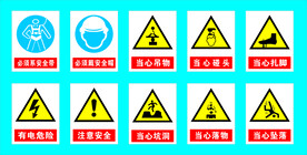 建筑施工质量安全警示图标标