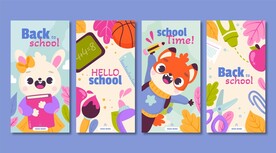 卡通开学季插画