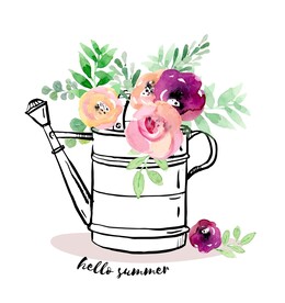 花卉水壶