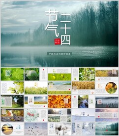 中国十二节气宣传通用模板