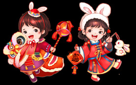 小孩提灯笼