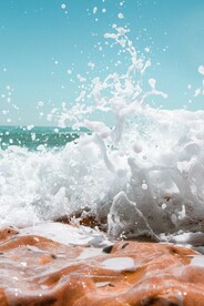 浪花特写图片