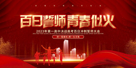 高考百日誓师大会展板