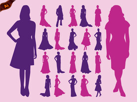女性礼服剪影