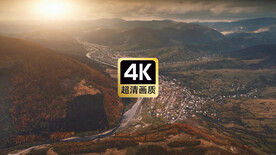 夕阳下河谷美景