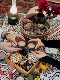 围炉煮茶 奶茶 聚会 坚果