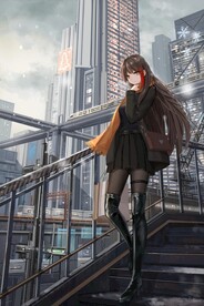 城市楼梯女孩