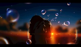 梦幻泡泡日暮黄昏