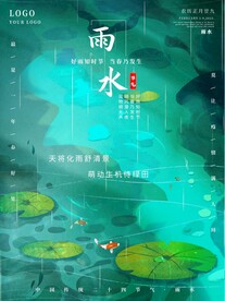 雨水节气海报